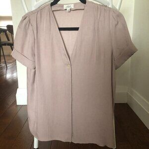 Aritzia Wilfred Women's Shortsleeve Button-up Blouse Shirt - Pink / Blush - XS